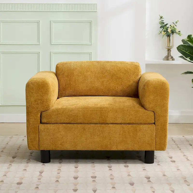 Moderner übergroßer Sessel, gemütlicher Akzentsessel, Einzels Sofa fürs Wohnzimmer, Schlafzimmer, Büro oder Apartment, aus gewebtem Samtstoff