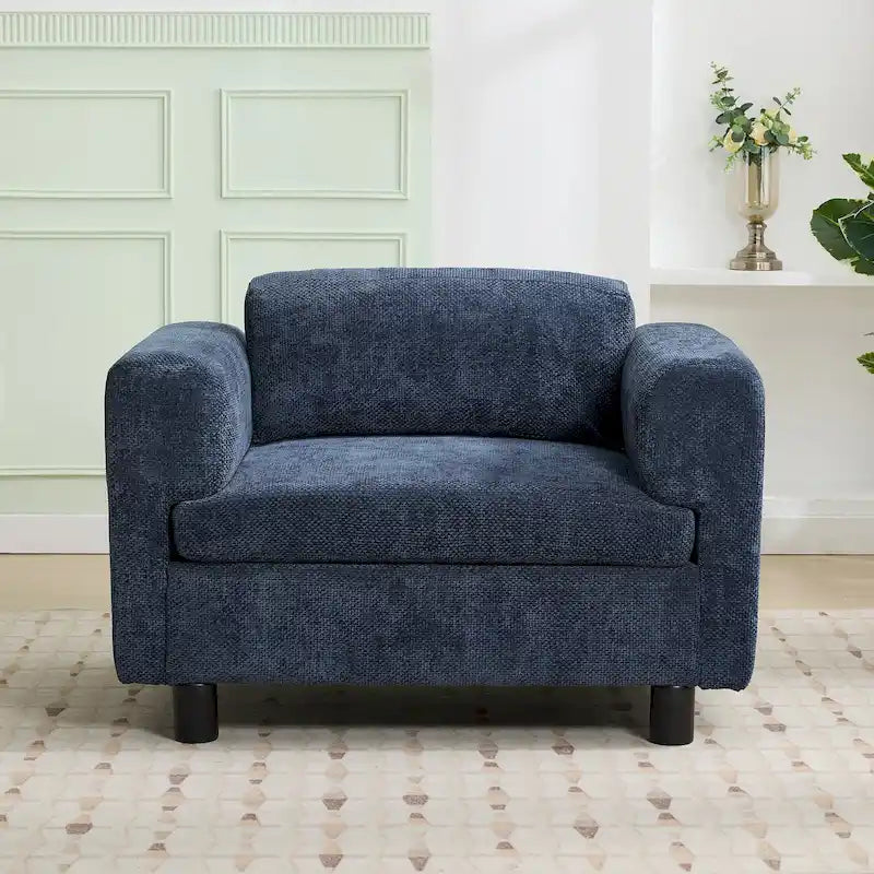 Moderner übergroßer Sessel, gemütlicher Akzentsessel, Einzels Sofa fürs Wohnzimmer, Schlafzimmer, Büro oder Apartment, aus gewebtem Samtstoff