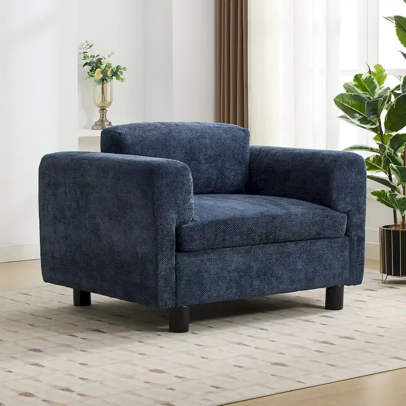Moderner übergroßer Sessel, gemütlicher Akzentsessel, Einzels Sofa fürs Wohnzimmer, Schlafzimmer, Büro oder Apartment, aus gewebtem Samtstoff