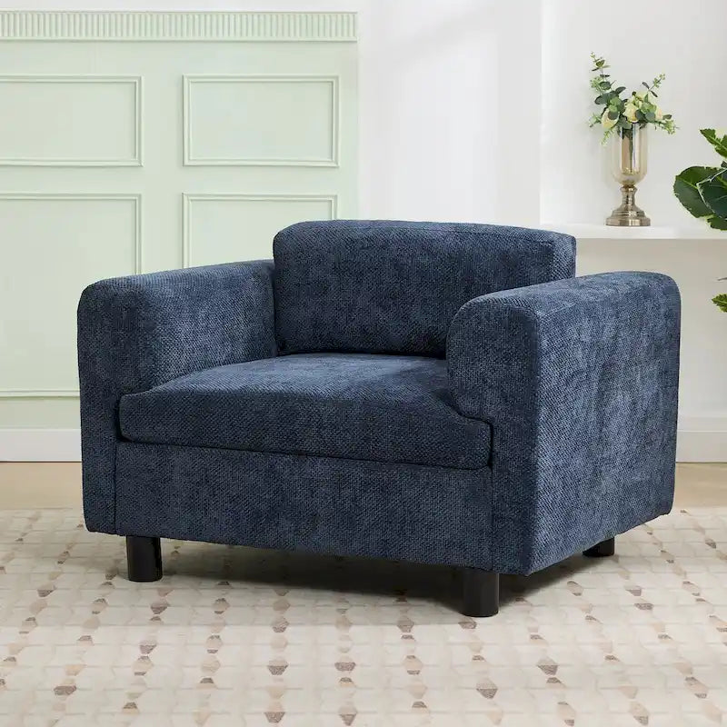 Moderner übergroßer Sessel, gemütlicher Akzentsessel, Einzels Sofa fürs Wohnzimmer, Schlafzimmer, Büro oder Apartment, aus gewebtem Samtstoff
