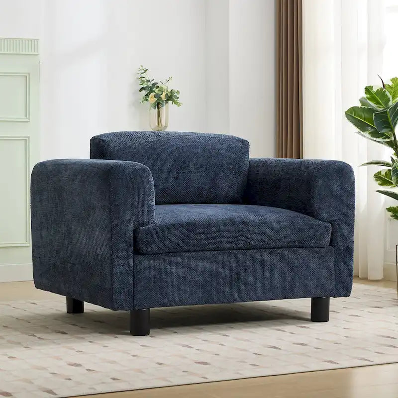 Moderner übergroßer Sessel, gemütlicher Akzentsessel, Einzels Sofa fürs Wohnzimmer, Schlafzimmer, Büro oder Apartment, aus gewebtem Samtstoff