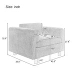 Moderner übergroßer Sessel, gemütlicher Akzentsessel, Einzels Sofa fürs Wohnzimmer, Schlafzimmer, Büro oder Apartment, aus gewebtem Samtstoff