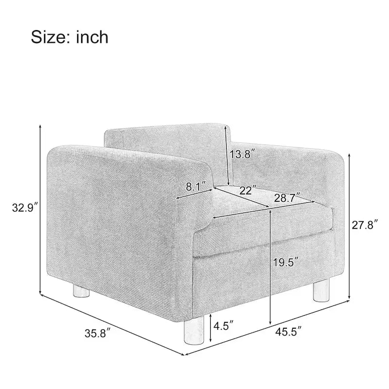 Moderner übergroßer Sessel, gemütlicher Akzentsessel, Einzels Sofa fürs Wohnzimmer, Schlafzimmer, Büro oder Apartment, aus gewebtem Samtstoff