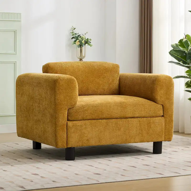 Moderner übergroßer Sessel, gemütlicher Akzentsessel, Einzels Sofa fürs Wohnzimmer, Schlafzimmer, Büro oder Apartment, aus gewebtem Samtstoff