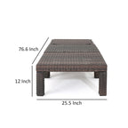 Chaise Lounger, Brown Wicker, Iron, Adjustable Backrest, 77 Inch