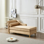 Moderne chaise longue van kaki fluweel van 60.6 met metalen poten en opbergruimte
