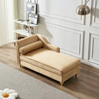 Moderne chaise longue van kaki fluweel van 60.6 met metalen poten en opbergruimte
