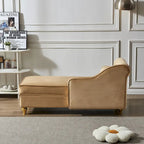 Moderne chaise longue van kaki fluweel van 60.6 met metalen poten en opbergruimte