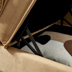 Moderne chaise longue van kaki fluweel van 60.6 met metalen poten en opbergruimte