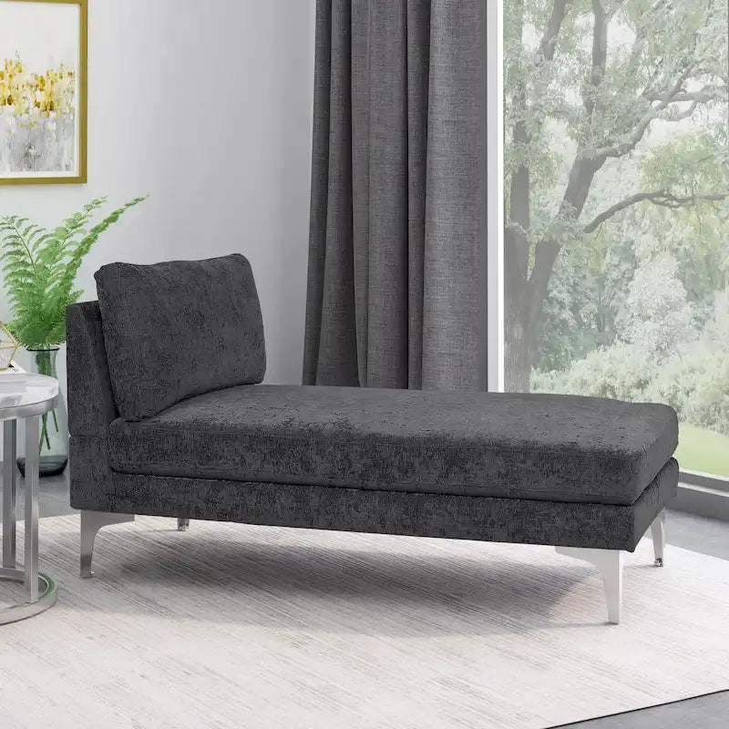 Zeitgemäße Chaiselongue aus Stoff 69.00 L x 29.00 W x 30.00 H