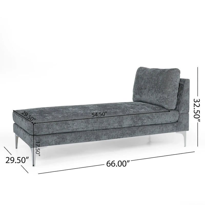 Moderne stoffen chaise longue 69.00 L x 29.00 W x 30.00 H