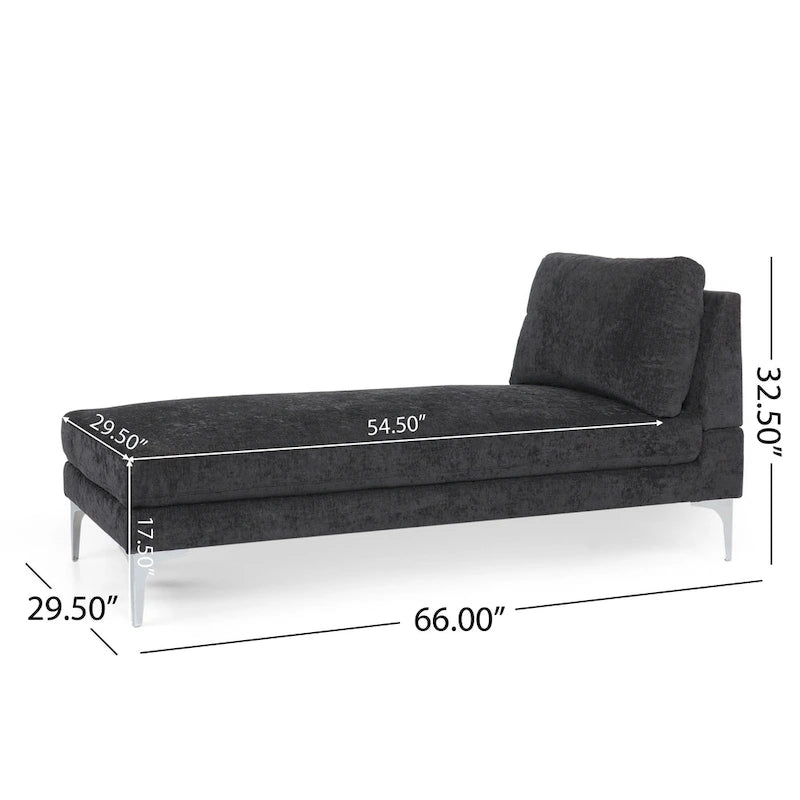 Moderne stoffen chaise longue 69.00 L x 29.00 W x 30.00 H