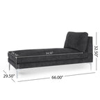 Moderne stoffen chaise longue 69.00 L x 29.00 W x 30.00 H