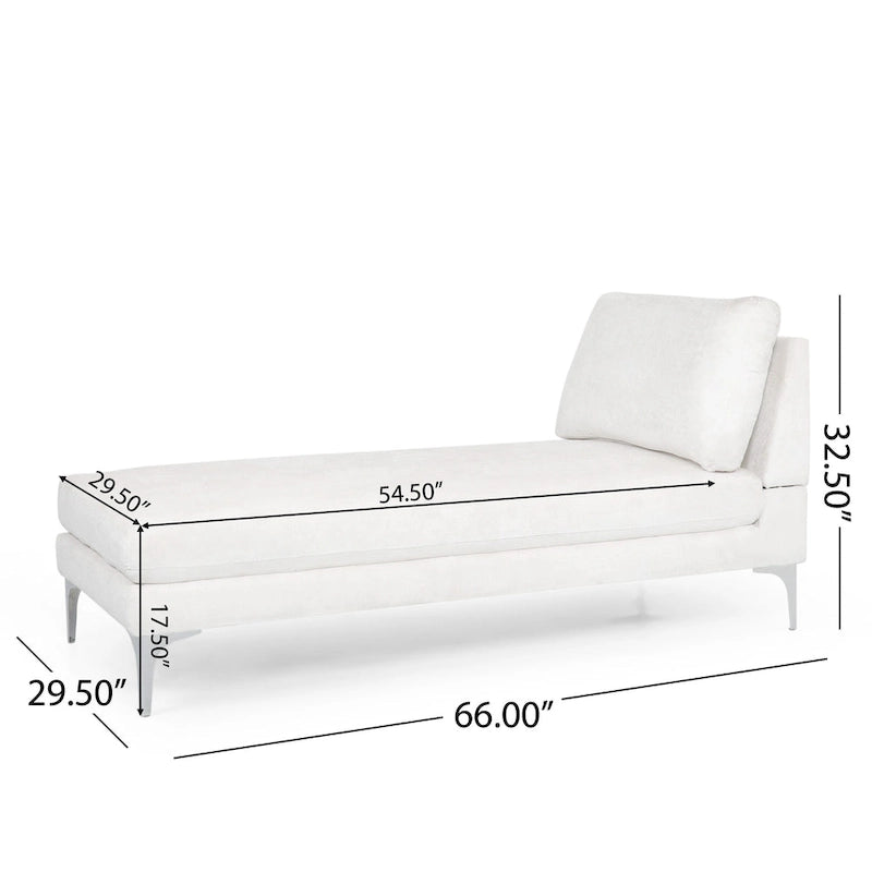 Moderne stoffen chaise longue 69.00 L x 29.00 W x 30.00 H