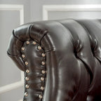 Clubsessel aus gebundenem Leder mit Knopfheftung