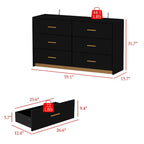 Moderne Schlafzimmerkommode mit 6 Schubladen, 55.1, glänzendes Finish
