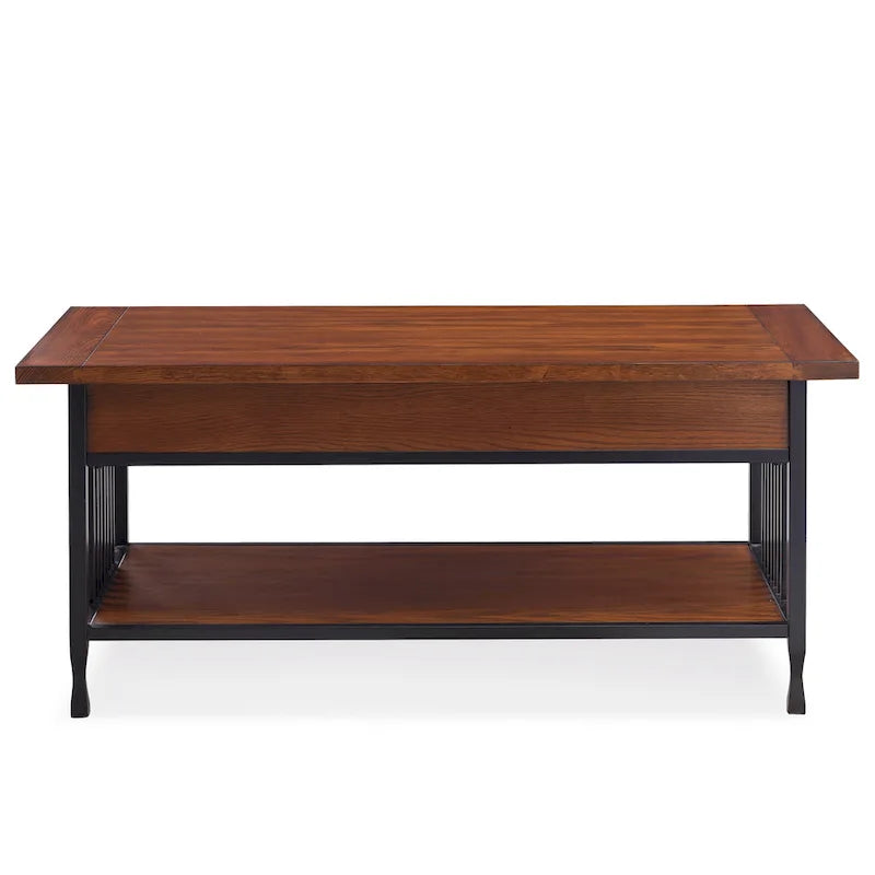 Mesa de centro com ripas, preta mate