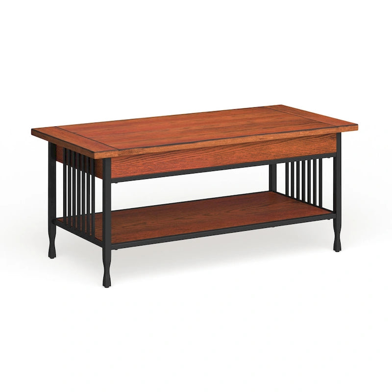 Mesa de centro com ripas, preta mate