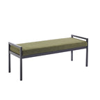 Banc rembourré en tissu Teddy avec pieds en acier