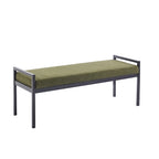 Banc rembourré en tissu Teddy avec pieds en acier