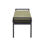 Banc rembourré en tissu Teddy avec pieds en acier