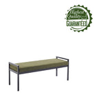 Banc rembourré en tissu Teddy avec pieds en acier