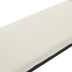 Banc rembourré en tissu Teddy avec pieds en acier