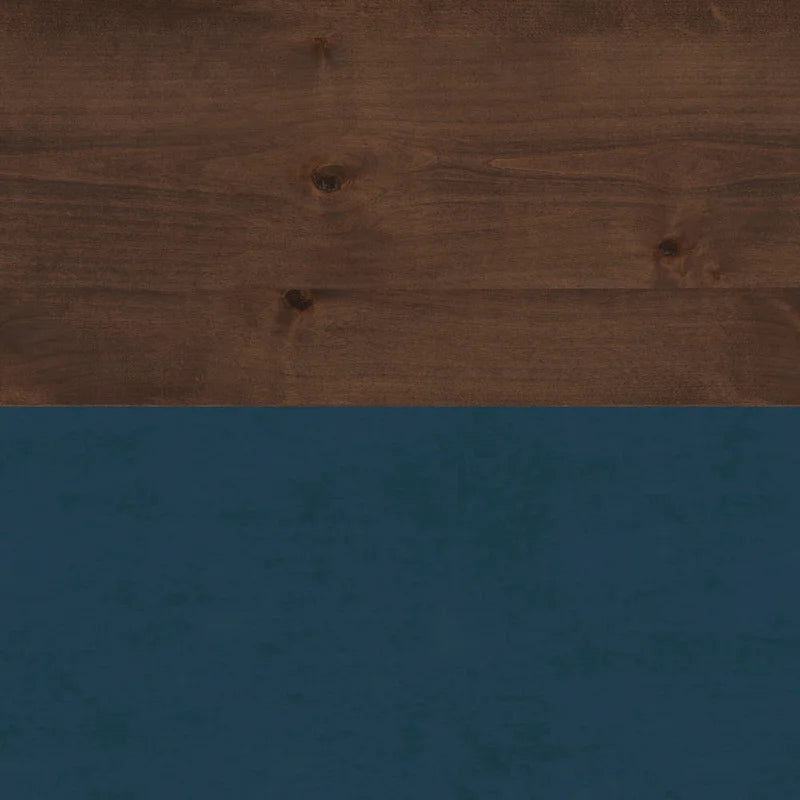 Biurko do pisania 53 cale, bez konieczności montażu, wykończenie Blue Denim i Whiskey