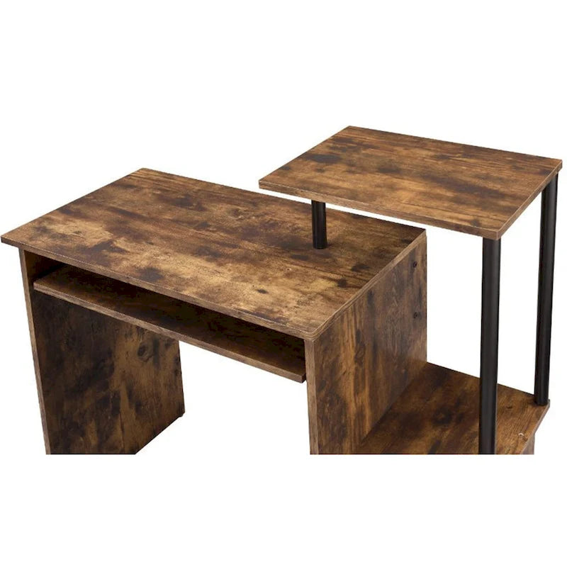 Computerschreibtisch aus Holz mit Tastaturablage