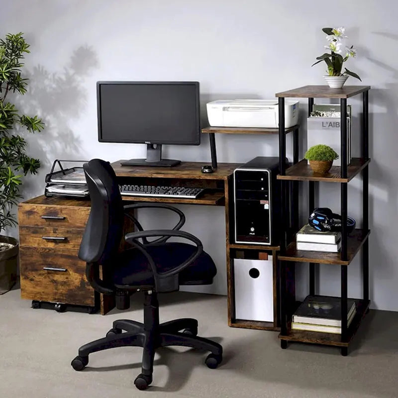 Computerschreibtisch aus Holz mit Tastaturablage