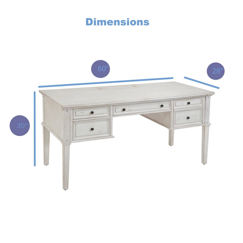 Vintage-Schreibtisch mit Stauraum, 60 Inch