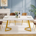 Tavolo da pranzo moderno, tavolo da sala da pranzo da 55 pollici per 4-6 persone