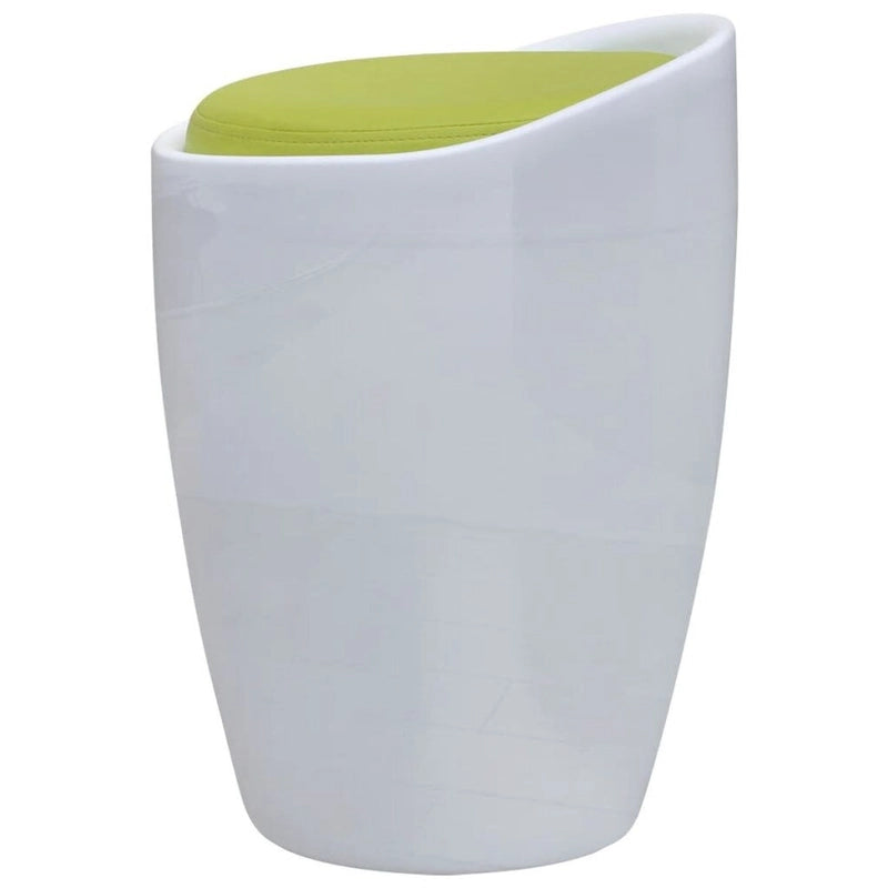 Tabouret en similicuir blanc et vert