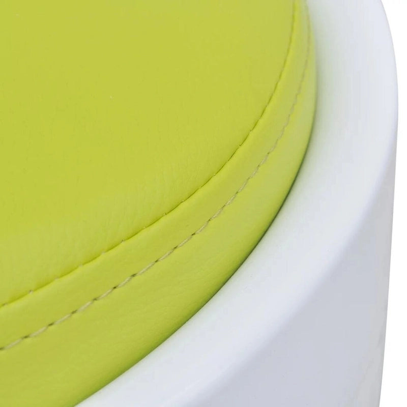 Tabouret en similicuir blanc et vert
