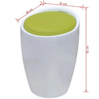 Tabouret en similicuir blanc et vert