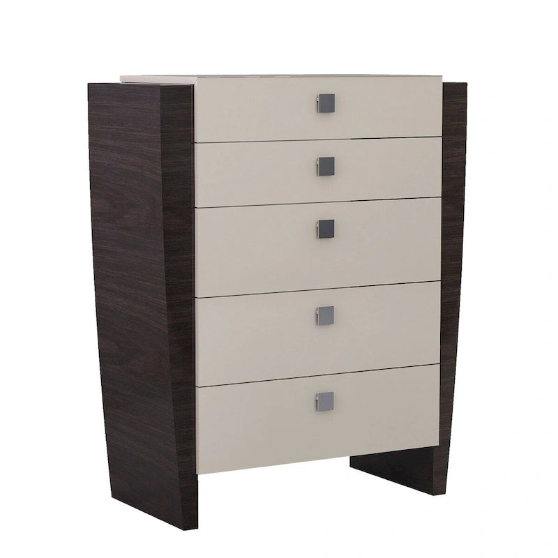 Verfijnde ladekast van 48 met beige hoogglansafwerking