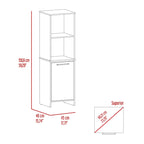 Kitchen Pantry, Single Door Cabinet, Interior and External Shelves, White Finish