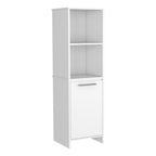 Kitchen Pantry, Single Door Cabinet, Interior and External Shelves, White Finish