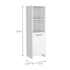 Kitchen Pantry, Single Door Cabinet, Interior and External Shelves, White Finish