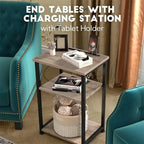 Smalle bijzettafel met laadstation - 15.35D x 11.8W x 22.8H