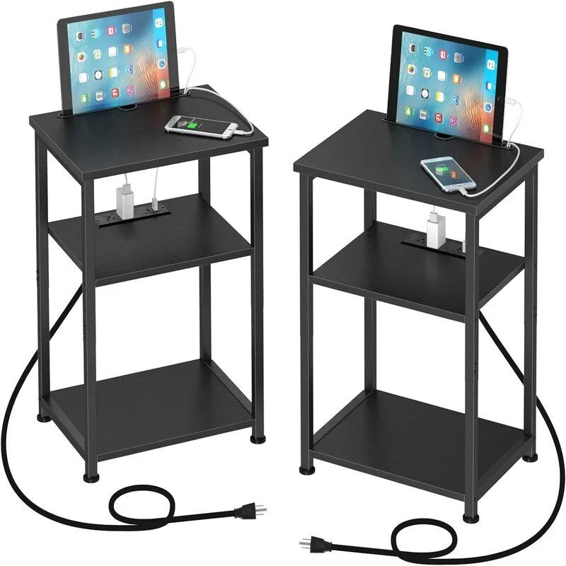 Smalle bijzettafel met laadstation - 15.35D x 11.8W x 22.8H