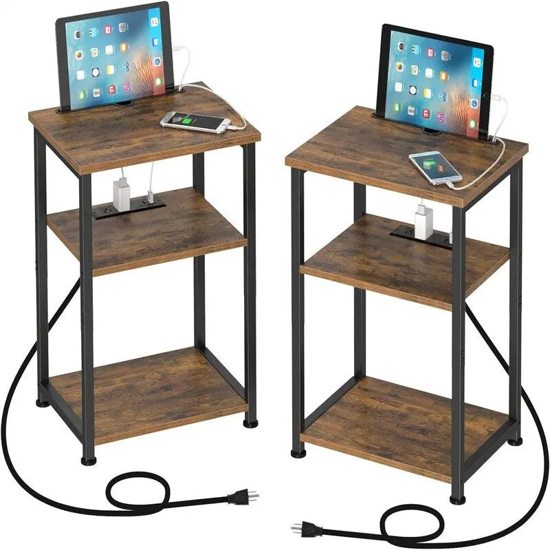 Smalle bijzettafel met laadstation - 15.35D x 11.8W x 22.8H