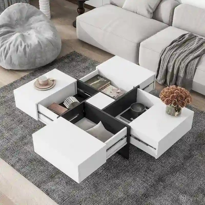 Mesa de centro com 4 compartimentos de arrumação ocultos