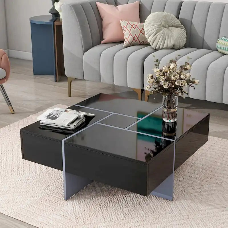 Mesa de centro com 4 compartimentos de arrumação ocultos