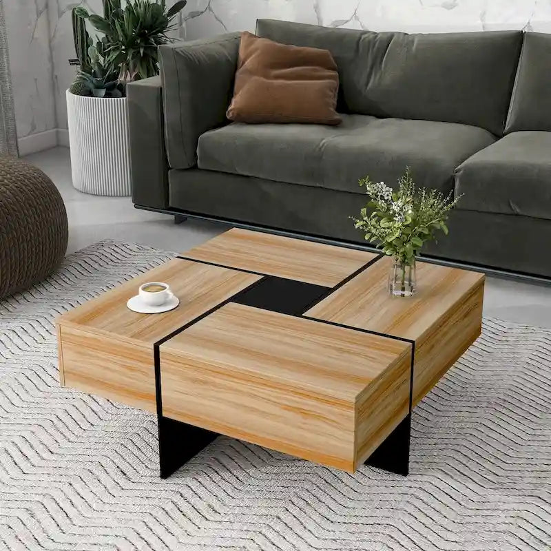 Mesa de centro com 4 compartimentos de arrumação ocultos