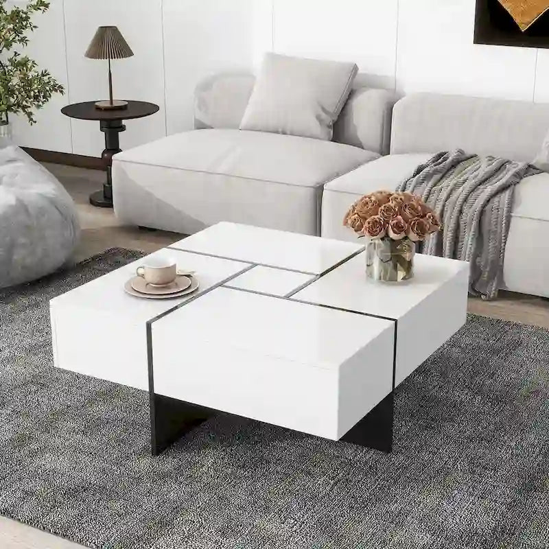 Mesa de centro com 4 compartimentos de arrumação ocultos