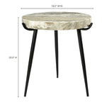 Moderní odkládací stolek s mramorovou deskou - 18W x 18D x 20H