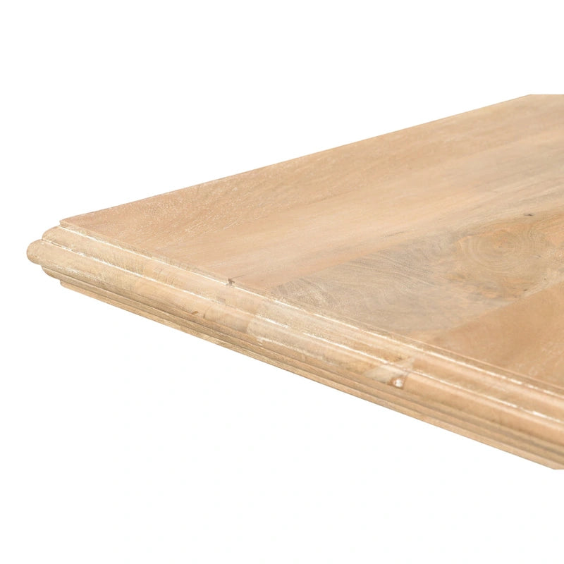 Esstisch aus massivem Holz mit zwei Säulenfüßen