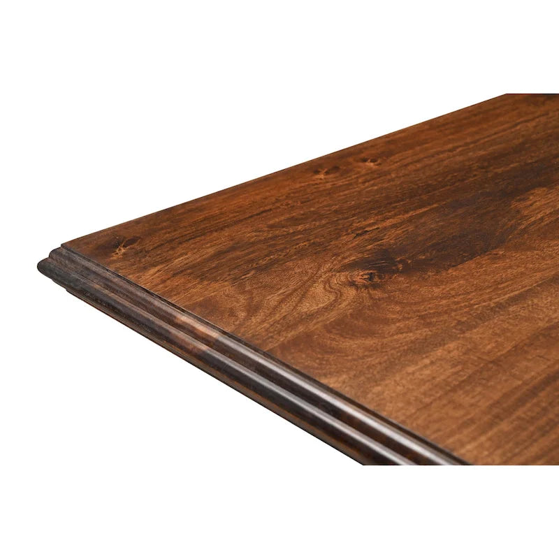 Esstisch aus massivem Holz mit zwei Säulenfüßen