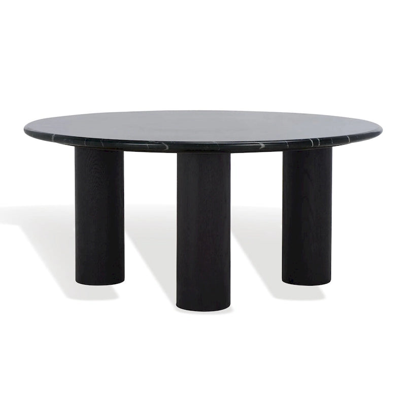 Runder Couchtisch mit Marmoroptik - 36Bx36Tx16H